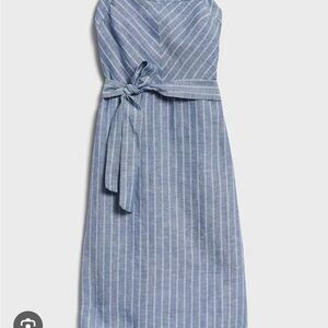 Banana Republic Blue Pleated Halter Sundress